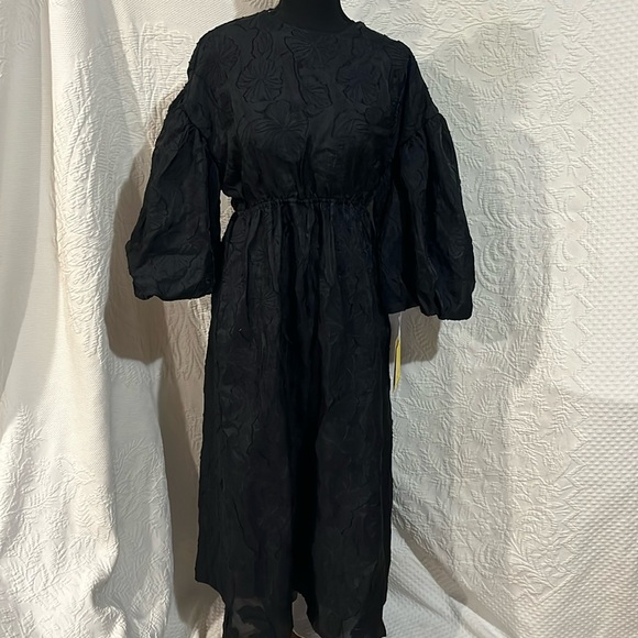 Kika Vargas X Target Floral Texture Scallop Back Midi Dress, size small, NWT - Picture 1 of 16